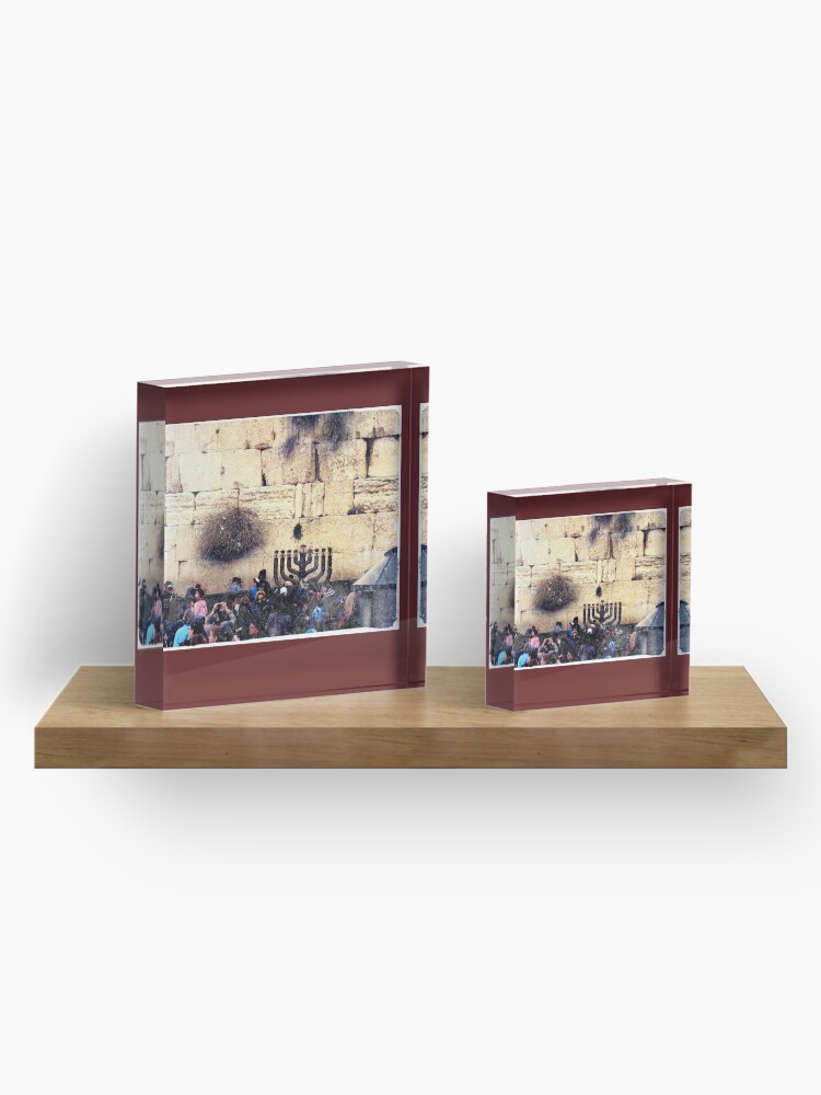 Alternate view of Western wall, Wailing wall, Israel, Holy land, Hanukkah, Chanukah, Post card of Jerusalem Acrylic Block