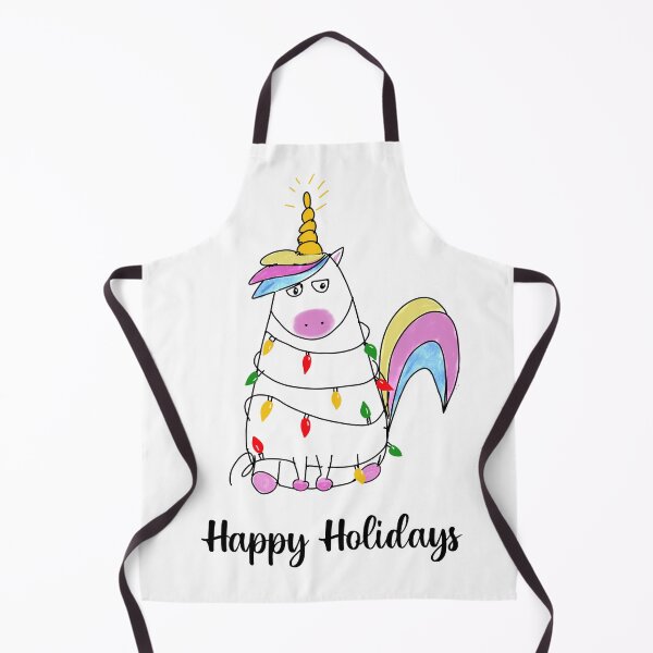 Item preview, Grumpy Unicorn Tree lights Happy Holidays designed and sold by creativepod.