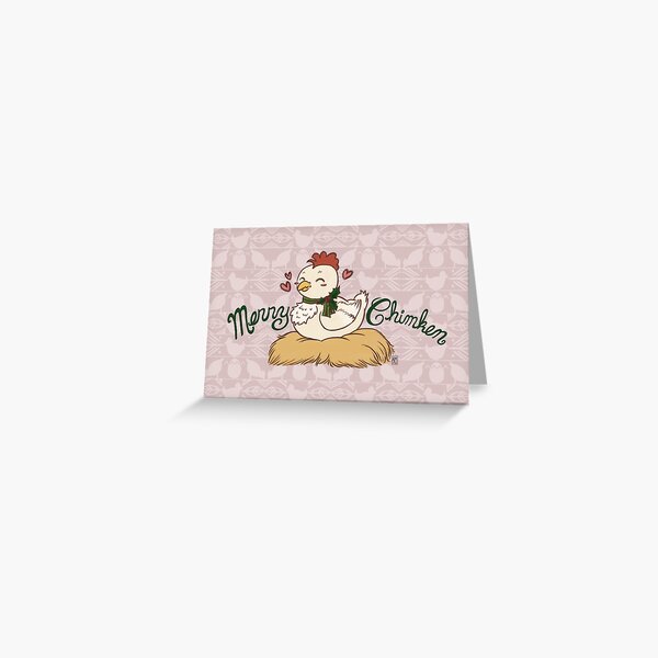 Merry Chimken - Knit Background Greeting Card
