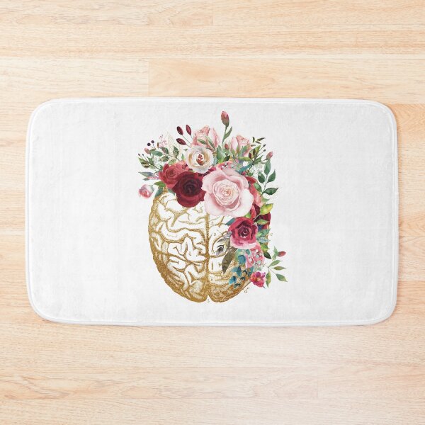 Item preview,  Vintage Brain Anatomy with Pink Roses flowers designed and sold by Lawandmedical.