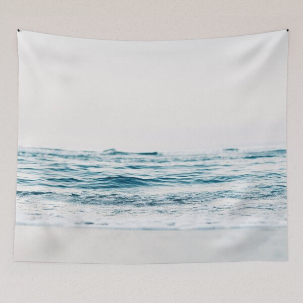 Item preview, Calming Blue Ocean Shore Waves Below the Horizon designed and sold by 30-Merch.