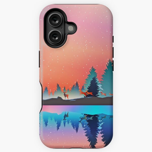 Item preview, Illustration of deer and fox near the lake in which the reflection of the stars, watercolor design. Iphone or Samsung phone Case & Cover designed and sold by RoManSmArt.