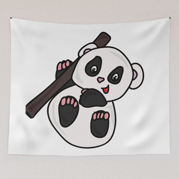 Item preview, Cute panda baby hanging on a branch designed and sold by Rajzone.