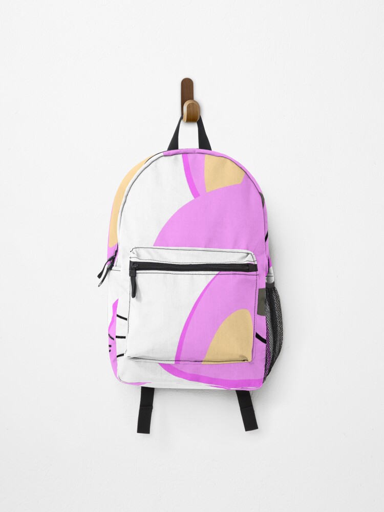 Thumbnail 1 of 3, Backpack, Pink smilly rabbit art designed and sold by Rajzone.