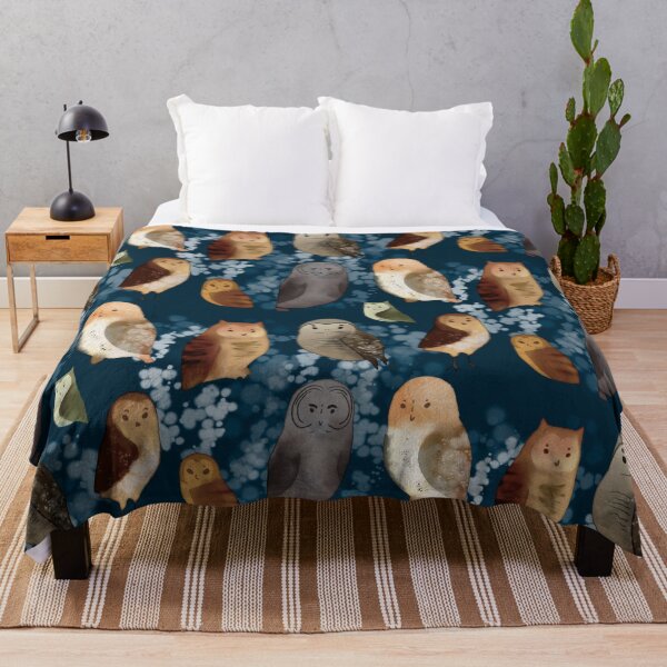Item preview, Watercolor Night Brown Owls  designed and sold by TheRainbowRoom.