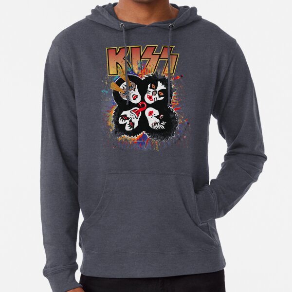 Kiss Hard Rock Metal Band Rock N Roll Music On Stage Adult Pull-Over Hoodie 