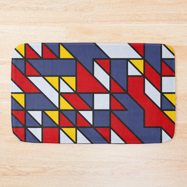 Artikelvorschau, Abstract geometric pattern with triangles in black, blue, red, white and yellow entworfen und verkauft von acidmit.