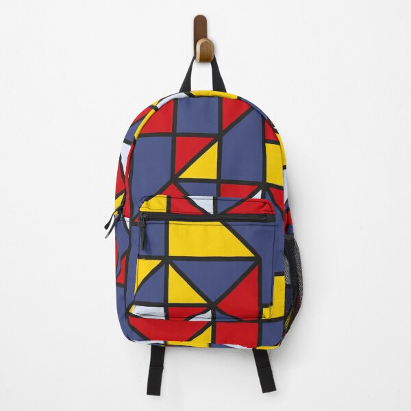 Artikelvorschau, Black, blue, red, white and yellow triangles in abstract geometric pattern entworfen und verkauft von acidmit.