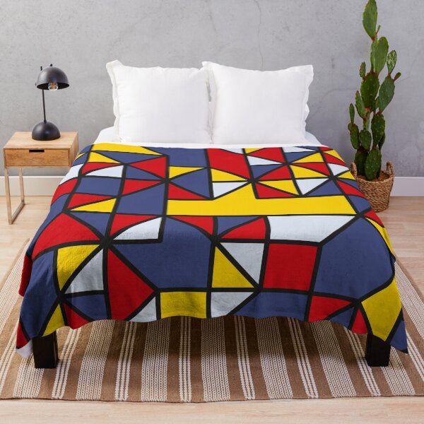 Artikelvorschau, Black, blue, red, white and yellow triangles in abstract geometric pattern entworfen und verkauft von acidmit.