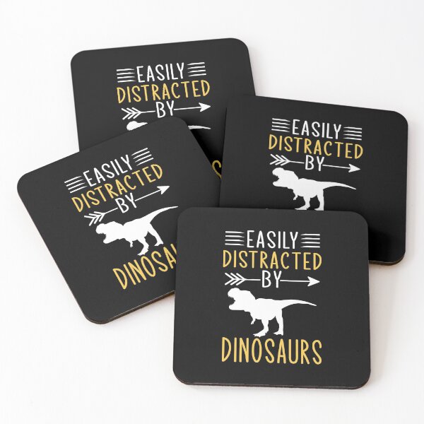 Item preview, Easily Distracted By Dinosaurs - Funny Dinosaur Lover Gift designed and sold by TeeDesignsStore.