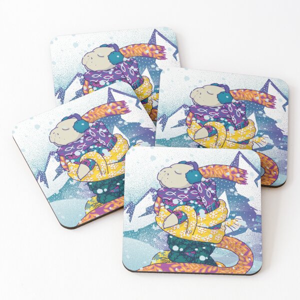 Item preview, Allegory of Winter - manatee wrapped in scarves on snowy background designed and sold by tostoini.