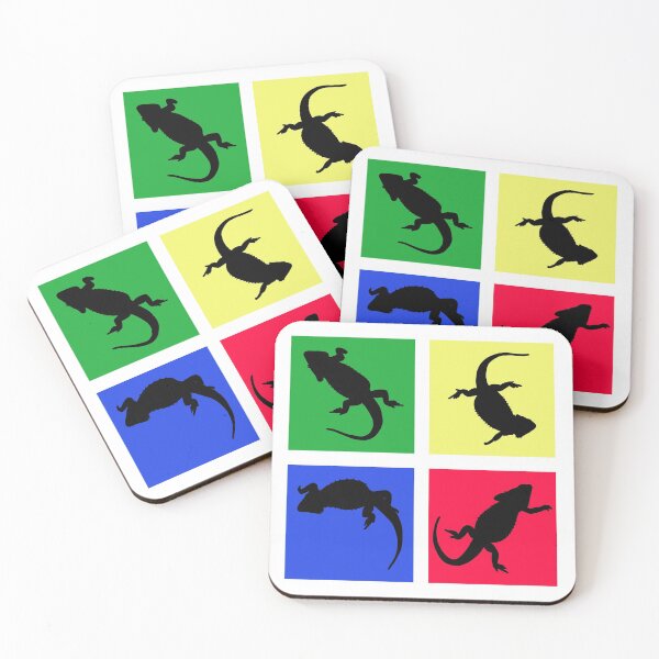 Item preview, Bearded Dragon Silhouette on Bright Square designed and sold by PrileyRileyArt.