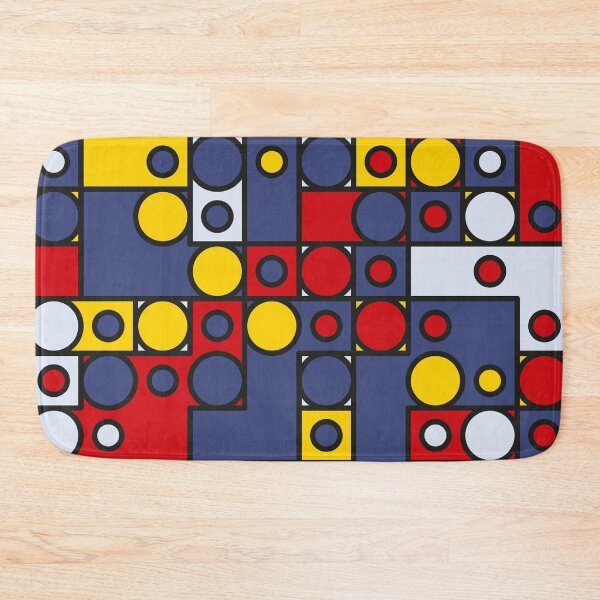 Artikelvorschau, Abstract pattern with circles in blue, red, yellow, black and white colors entworfen und verkauft von acidmit.