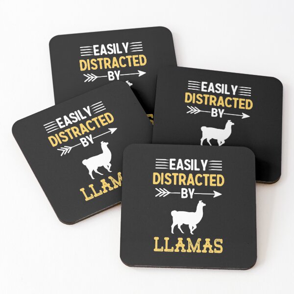 Item preview, Easily Distracted By Llamas - Funny Llama Lover Gift designed and sold by TeeDesignsStore.