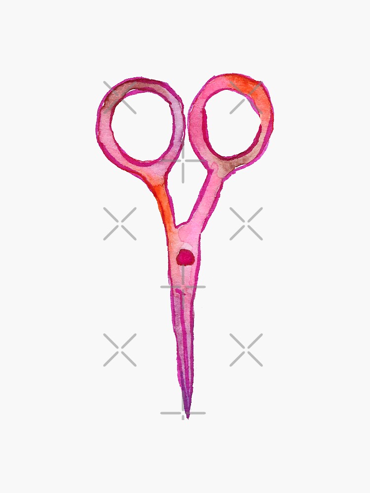Watercolor Pink and Purple Tiny Scissors Sticker for Sale by  laurajanekirton