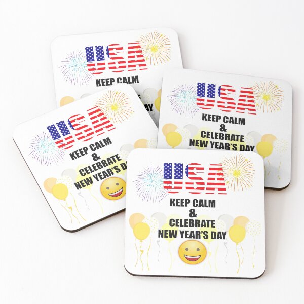Item preview, USA Keep Calm & Celebrate New Year Day | USA Edition designed and sold by BestBash.