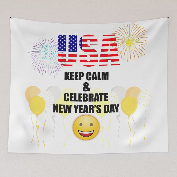 Item preview, USA Keep Calm & Celebrate New Year Day | USA Edition designed and sold by BestBash.