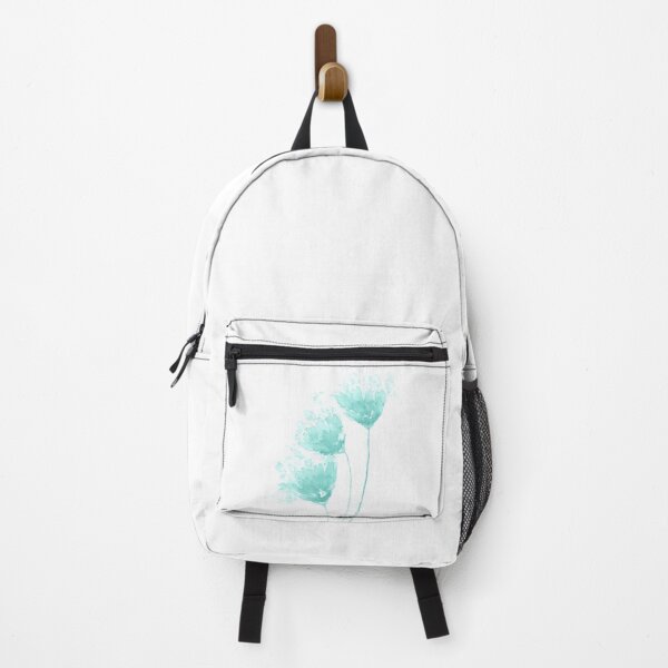 Item preview, Three abstract watercolor flowers in teal blue designed and sold by PandaAvenue.