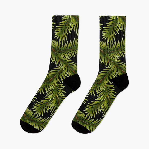 Item preview, Evergreen Branches Pattern - Black designed and sold by Kraina.