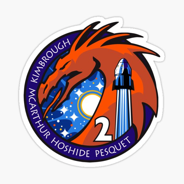 2020 SpaceX DM-2 First Crewed Flight Sticker 85MM dragon nasa space x logo f9