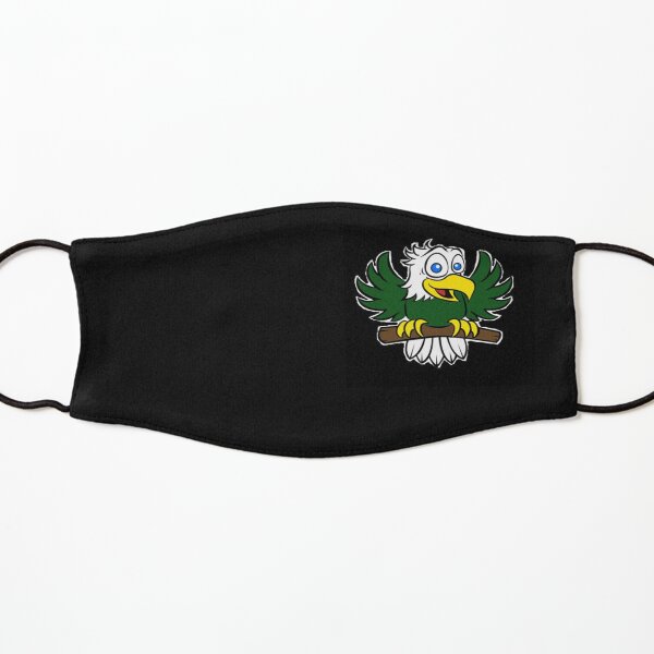 Eagle Mascot Green Yellow and White Black Background Kids Mask