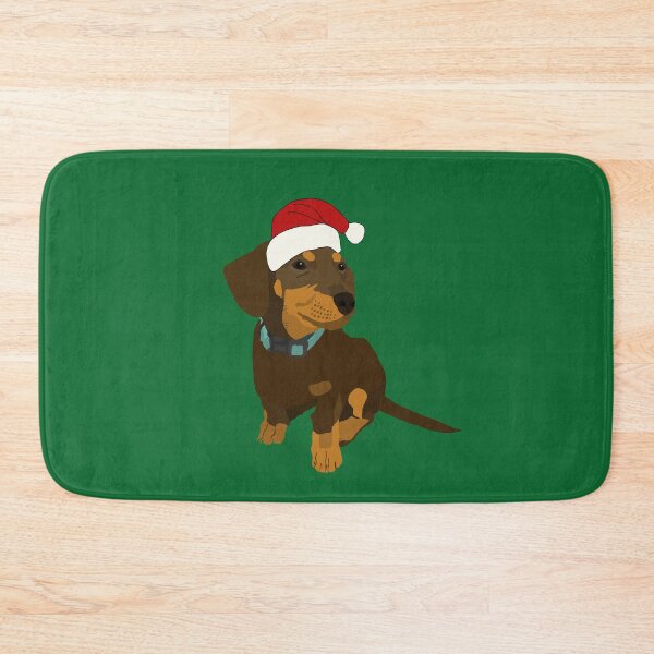 Item preview, Cartoon Christmas Daschund in Santa Hat designed and sold by ByPeony.
