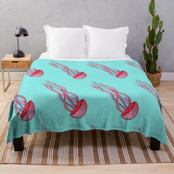 Item preview, Hot Pink Jellyfish Cut Out Drawing - Pink and Mint designed and sold by Michelebuttons.