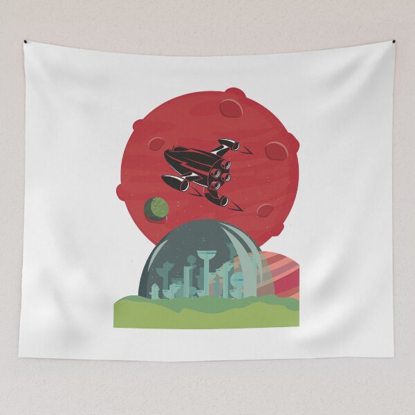 Item preview, City on Mars Red Black Space Ship designed and sold by kyds.