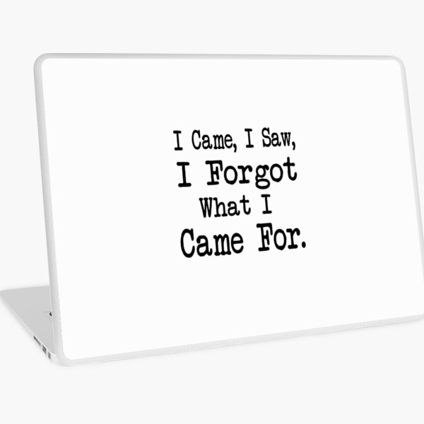 I Came, I Saw, I Forgot What I Came For Funny Quotes Laptop Skin