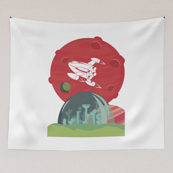 Item preview, City on Mars Red White Space Ship designed and sold by kyds.