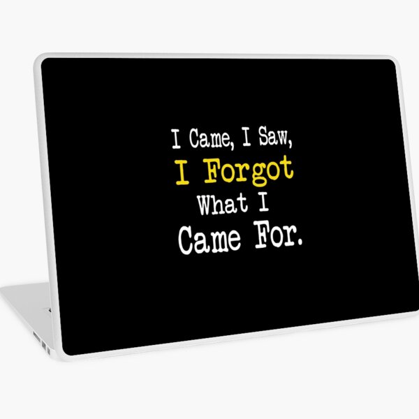 I Came, I Saw, I Forgot What I Came For Laptop Skin