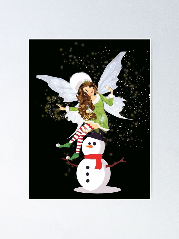 Thumbnail 1 of 3, Poster, Fairy Merry And the Magical Snowman™ designed and sold by TeelieTurner.