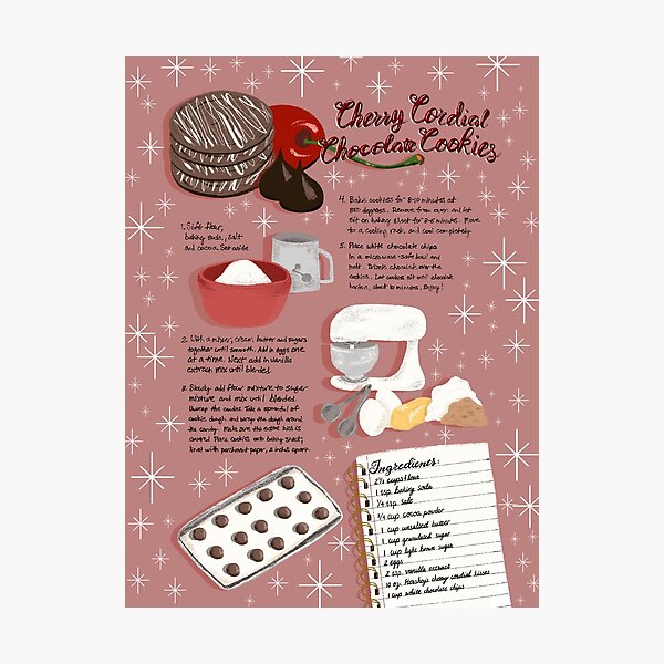 Cherry Cordial Chocolate Cookies Photographic Print