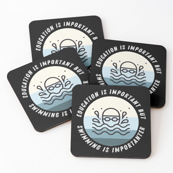 Item preview, education is important but swimming is importanter funny swimmer designed and sold by happinestSHOP.