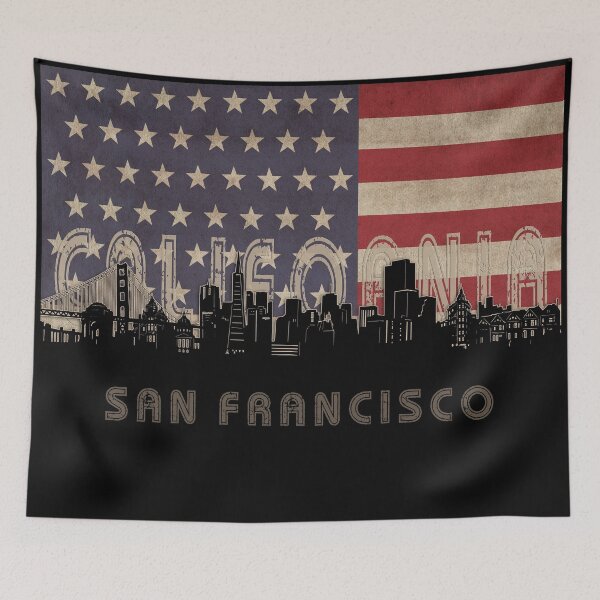 Item preview, san francisco skyline flag designed and sold by BekimART2.