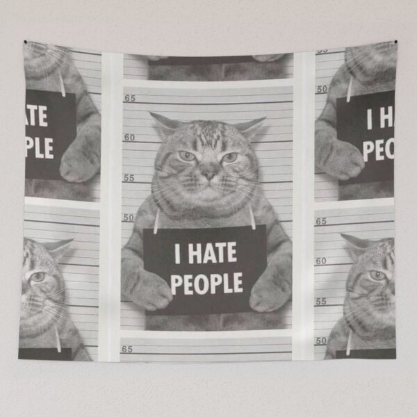 Item preview, I hate people cat designed and sold by ParamedicDesign.