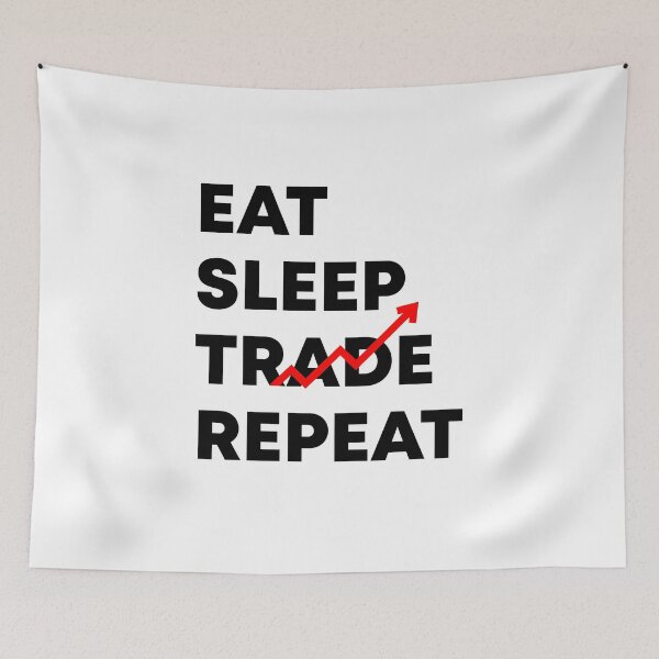 Item preview, Eat Sleep Trade Repeat Funny Stock Market Trader designed and sold by Vibe by Flow.