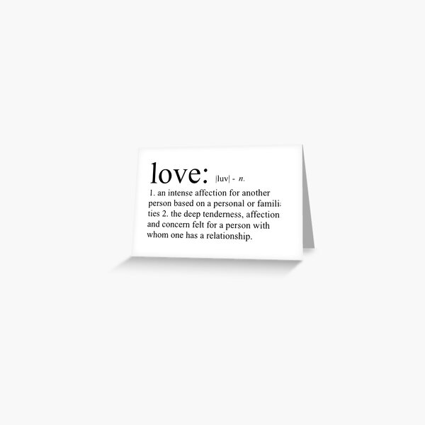 love definition - black Greeting Card