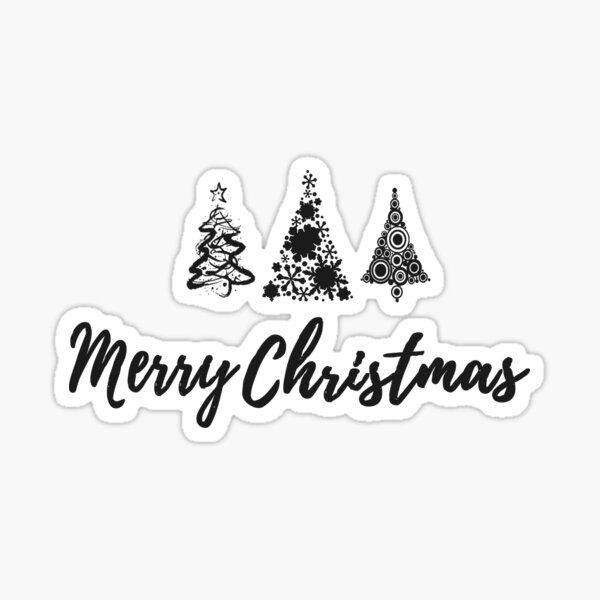 Merry Christmas Trees Sticker