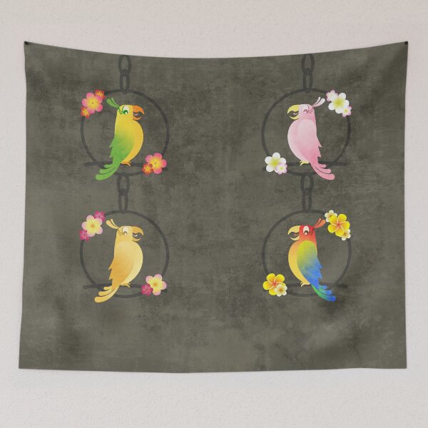 Item preview, Tiki Birds - Brown Background Horizontal designed and sold by drxgonfly.