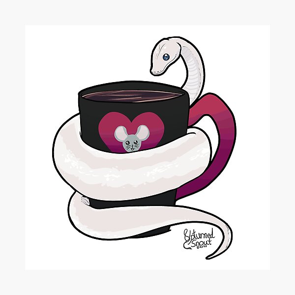 Item preview, blue eyed Lucy Varient snake and cup designed and sold by UpturnedSnout.