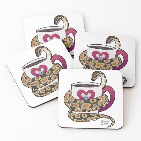 Aperçu de l'œuvre Un serpent mignon et une tasse chaude créée et vendue par UpturnedSnout.