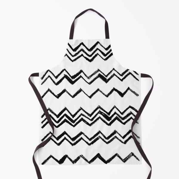 Item preview, Minimal Zigzag Chevron Black on White hand drawn designed and sold by badlydrawnbabe.
