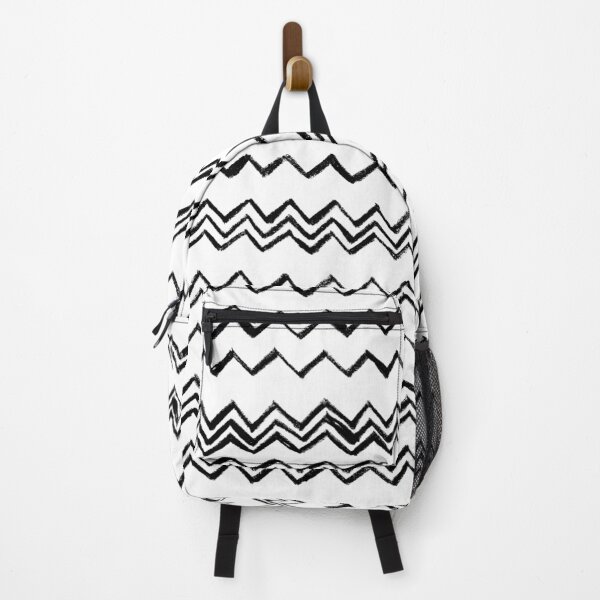 Item preview, Minimal Zigzag Chevron Black on White hand drawn designed and sold by badlydrawnbabe.