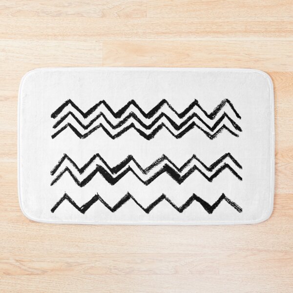 Item preview, Minimal Zigzag Chevron Black on White hand drawn designed and sold by badlydrawnbabe.