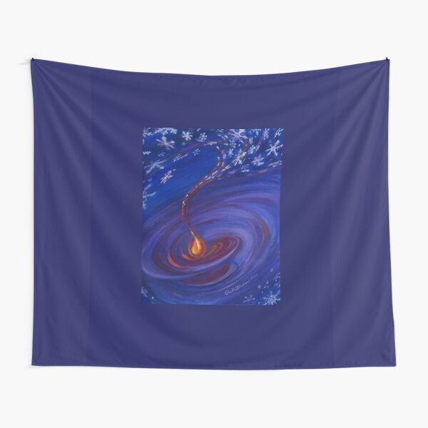 Snowlight swirling around flame Tapestry