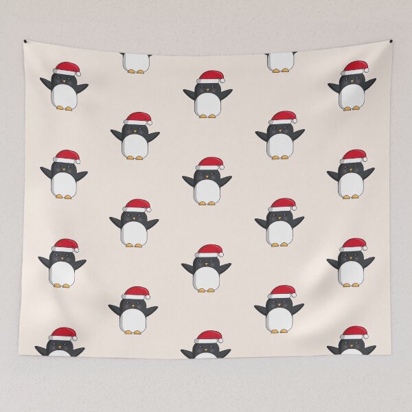 Item preview, Santa Penguin Pattern designed and sold by G-illustrate.