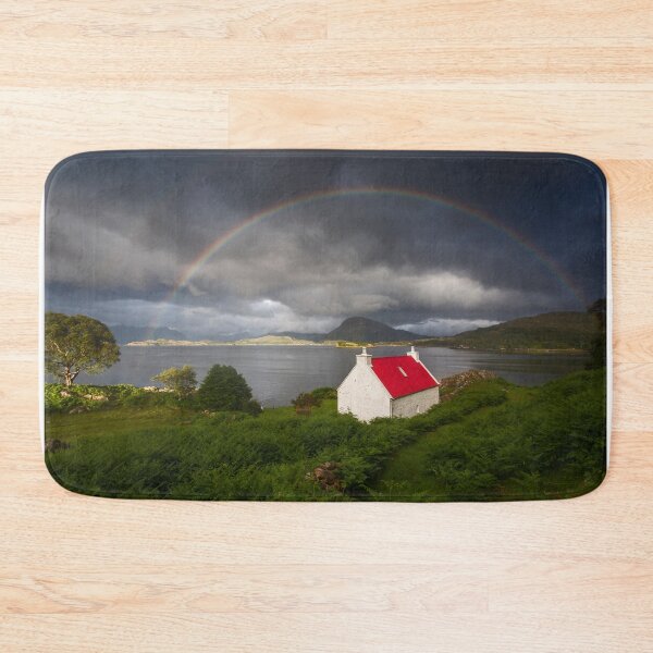 Item preview, Applecross Red Roofed Cottage with Rainbow designed and sold by derekbeattie.