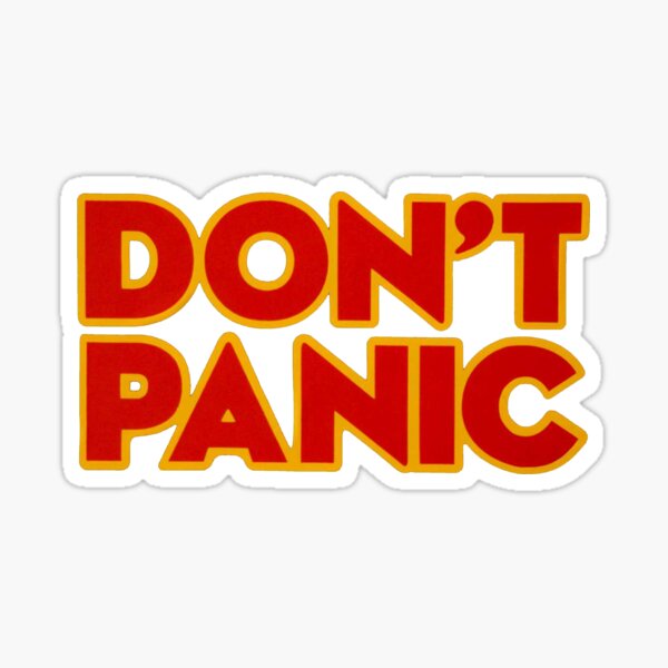  Hitchhiker's Guide to The Galaxy Don't Panic Black Decal Vinyl  Sticker, Cars Trucks Vans Walls Laptop, Black, 5.5 x 4 in