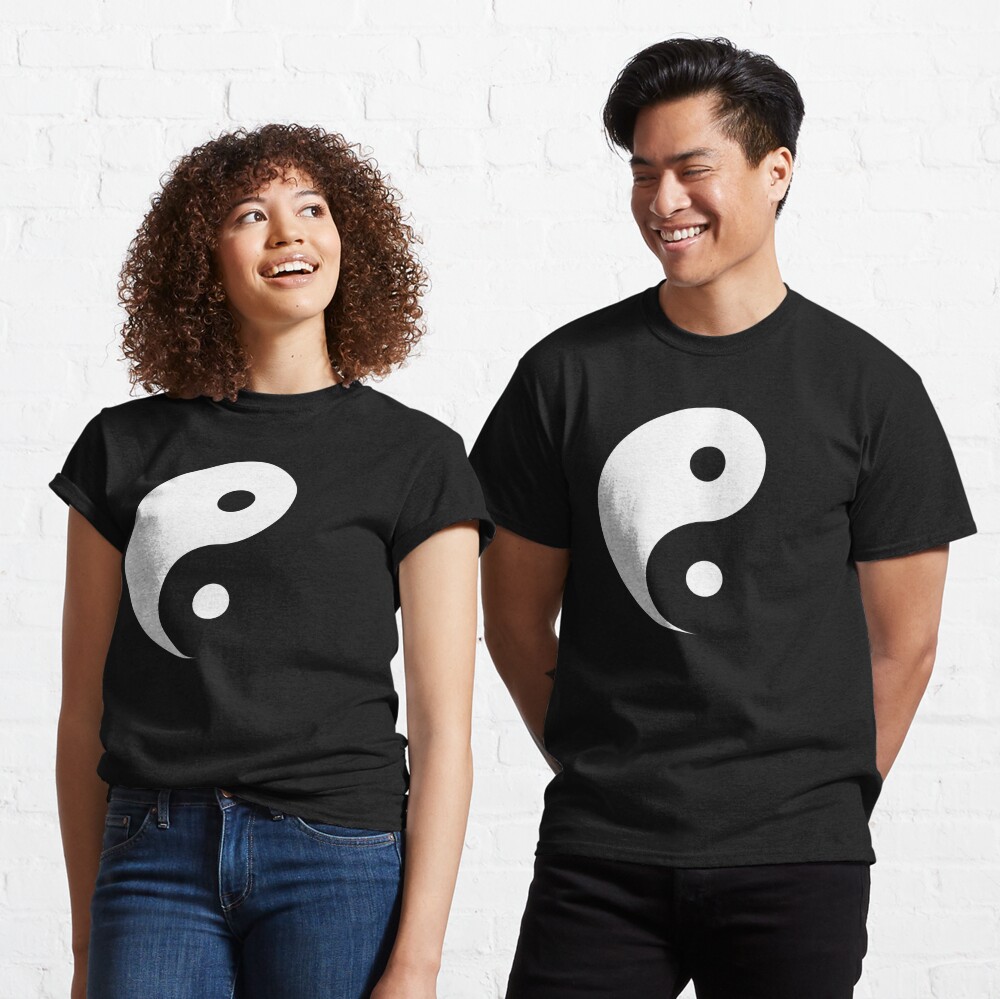 Yin and Yang - Negative Space Design White on Black | A-Line Dress